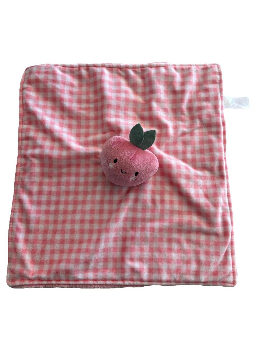 Carters Just One You 2022 Strawberry Apple Baby Pink Plaid Security Lovey 13x13”